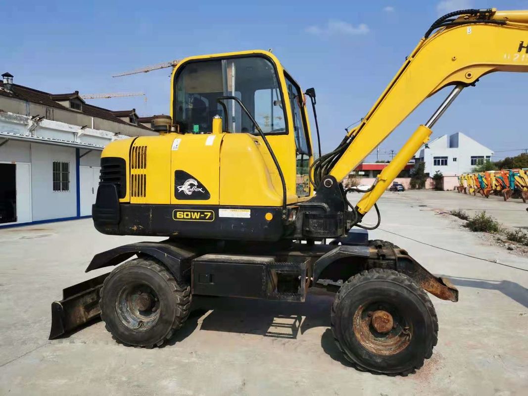 6 Ton Ready To Work Korea Imported Hyundai R60-7 Used Wheel Excavator