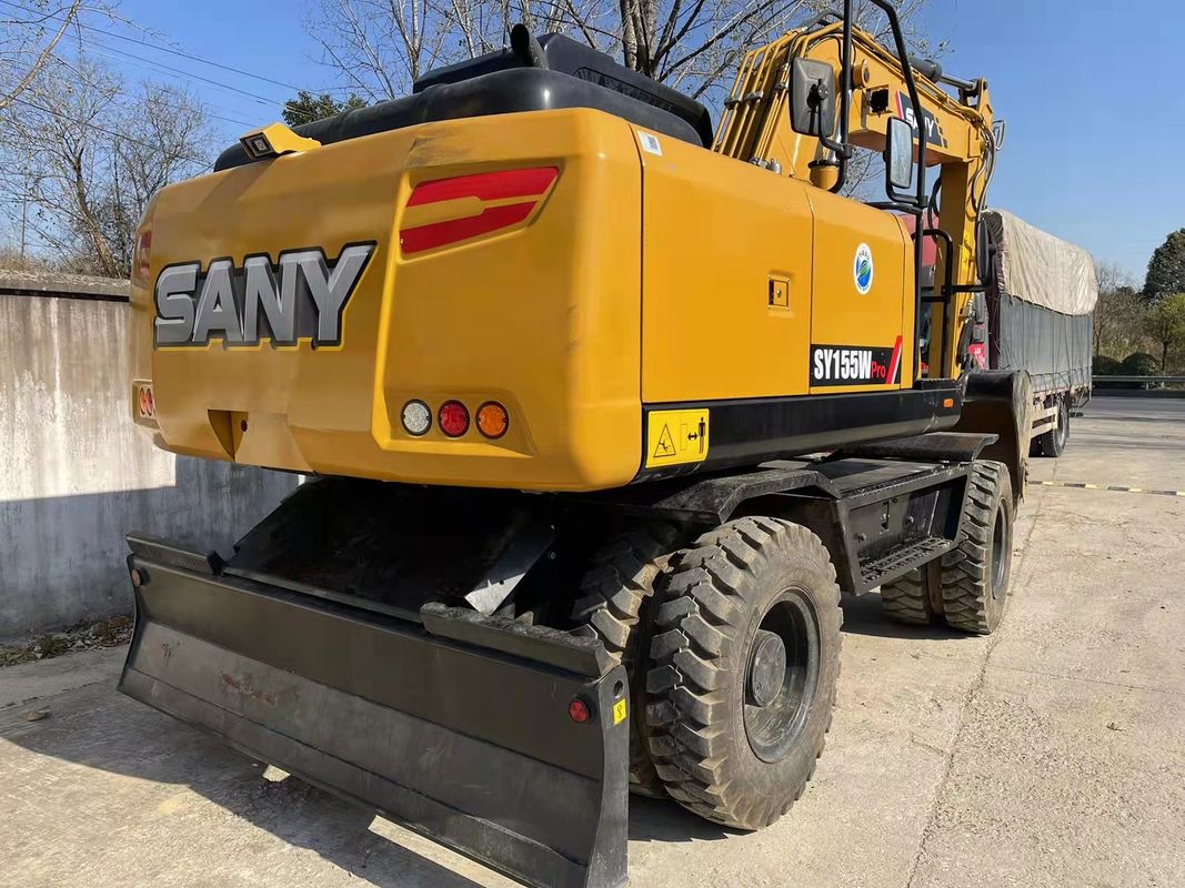 Ready To Work Chinese Original SANY SY155W Used Wheel Excavator TCD4.1 L4 Engine type