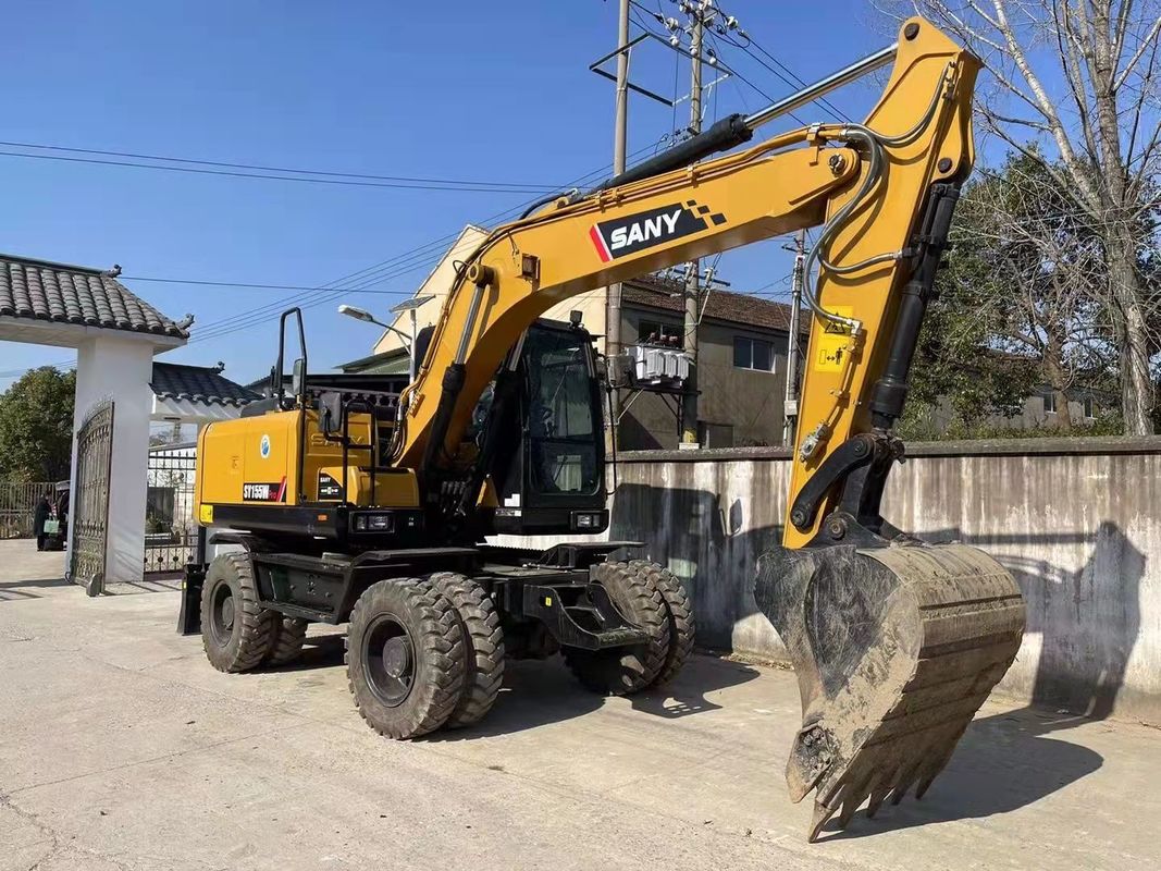 Ready To Work Chinese Original SANY SY155W Used Wheel Excavator TCD4.1 L4 Engine type