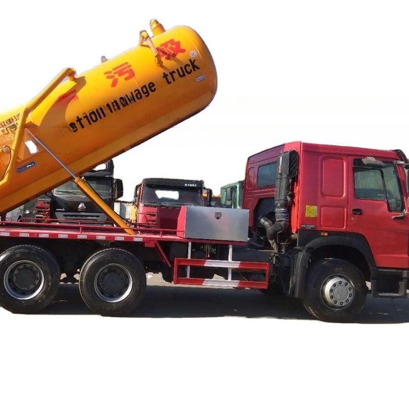 Euro 3 336hp Used Howo 6*4 Vacuum Truck 10 Cbm Sewage Suction Truck In Good Condition