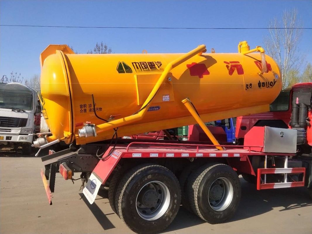 Euro 3 336hp Used Howo 6*4 Vacuum Truck 10 Cbm Sewage Suction Truck In Good Condition