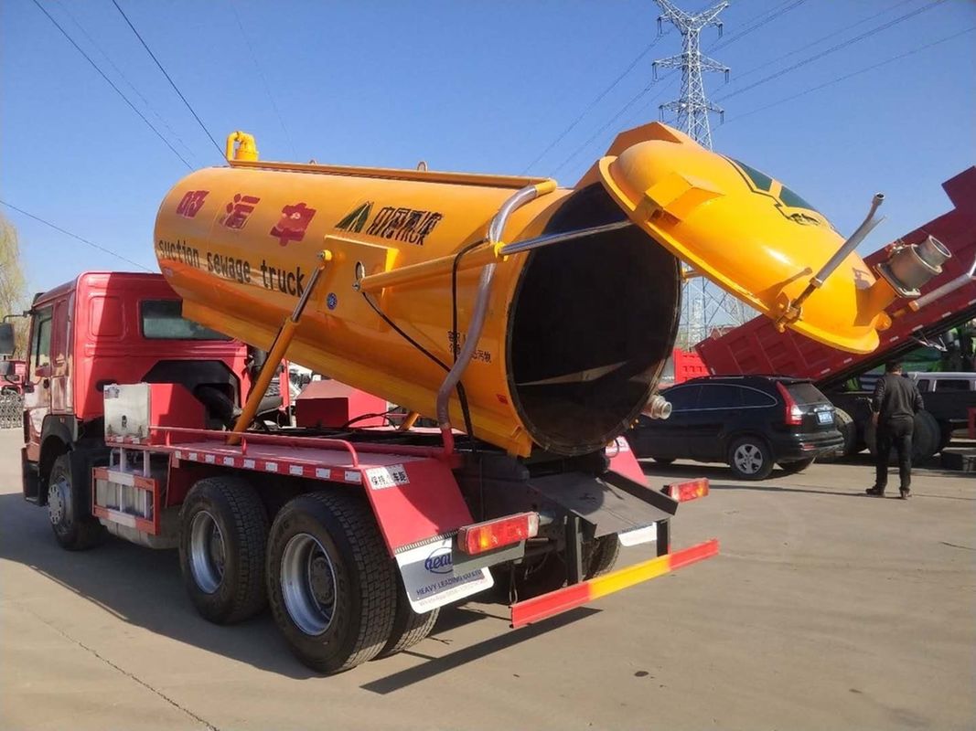 Euro 3 336hp Used Howo 6*4 Vacuum Truck 10 Cbm Sewage Suction Truck In Good Condition