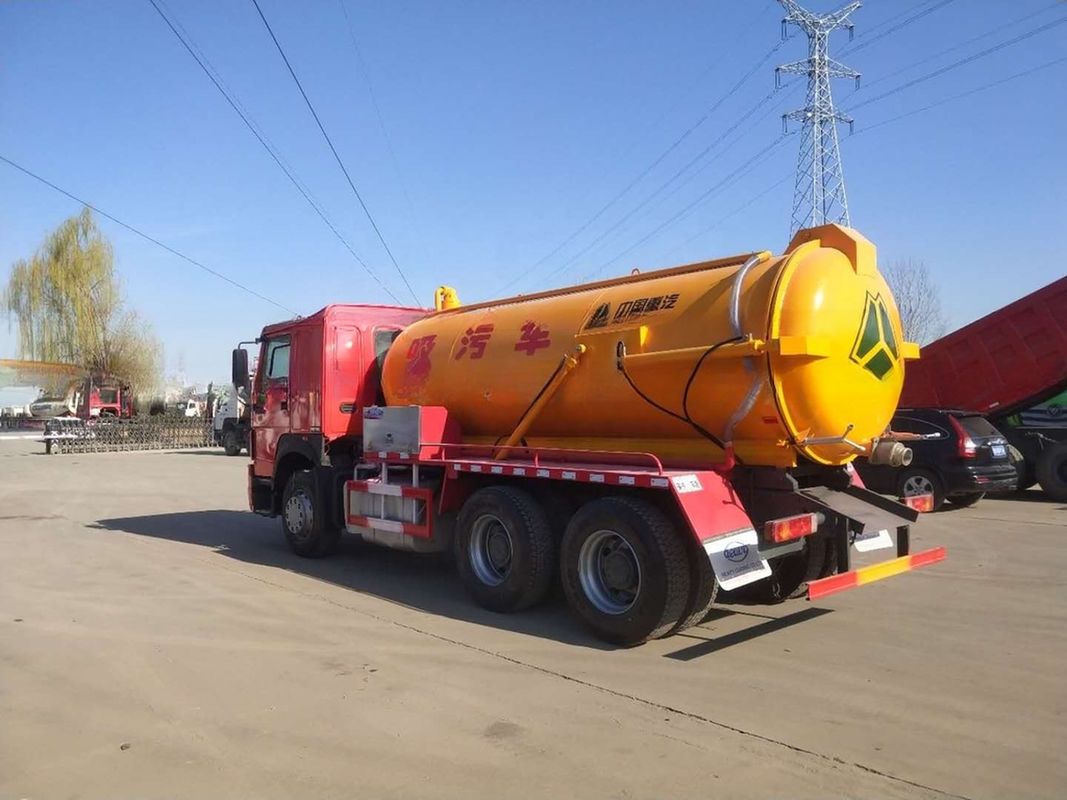 Euro 3 336hp Used Howo 6*4 Vacuum Truck 10 Cbm Sewage Suction Truck In Good Condition