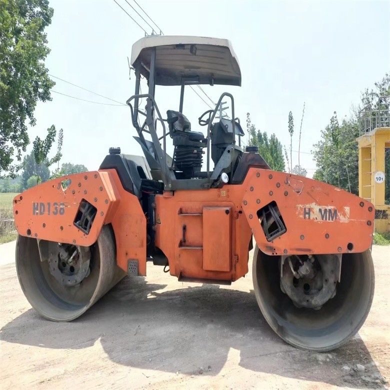 14 Ton Used HAMM HD130 Road Roller Imported from USA for Highway Bridge Engineering