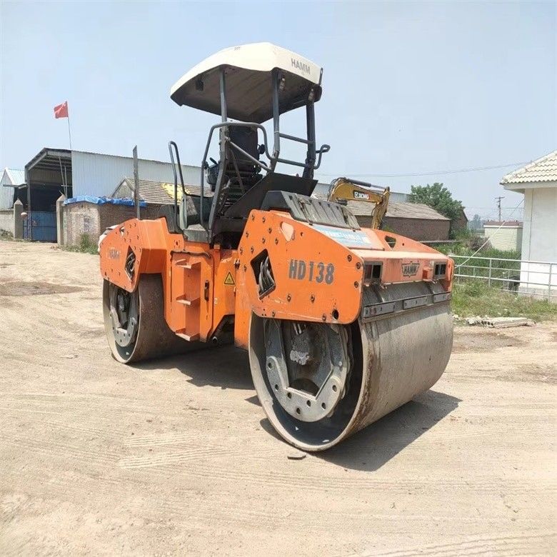14 Ton Used HAMM HD130 Road Roller Imported from USA for Highway Bridge Engineering